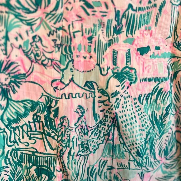 Colorful Sleeveless Dress with Tropical Print - Picture 5 of 6